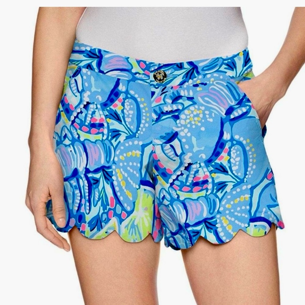 Lilly Pulitzer - Peri Blue Buttercup Scalloped Shorts - NWOT!